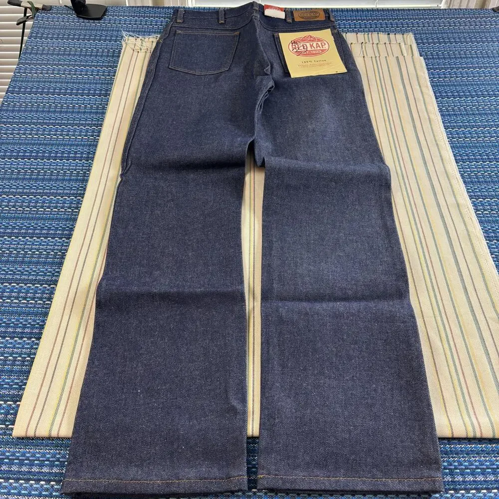 Red Kap Jeans Mens 32x34 Dark Blue Denim Workwear Straight Leg PD52DN2 New